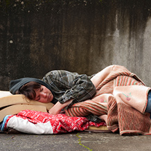 homeless person sleeping